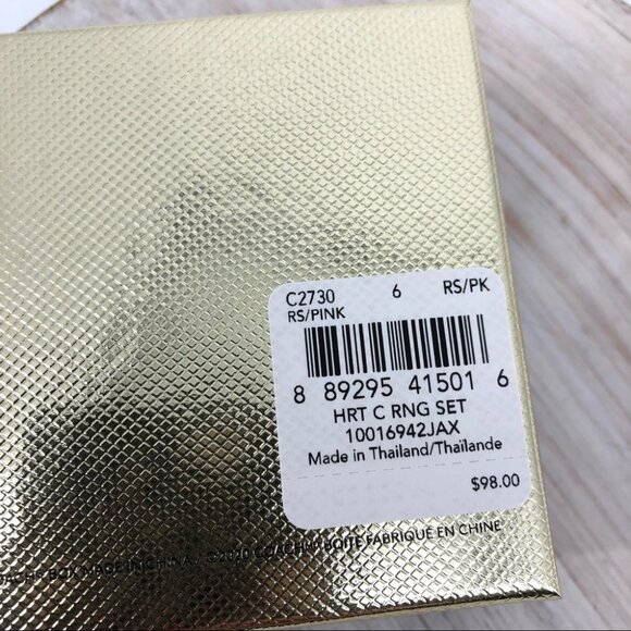 Coach Rose Gold Heart C 3 Piece Ring Set - Boxed Set - Picture 5 of 5